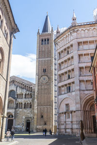 The baptistery and the bell tower of the cathedral of parma