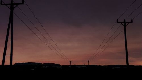 Low angle view of electricity pylon against sky