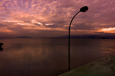 Scenic view of sea against sky at sunset