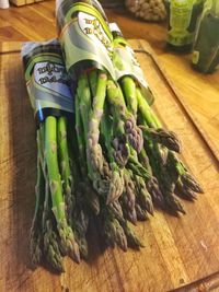 Close-up of vegetables on cutting board