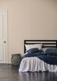 Cushions on bed at home