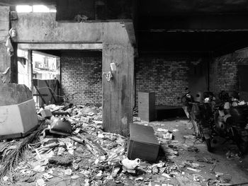 Man in abandoned building