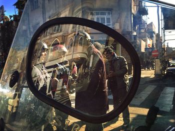 People in parking lot