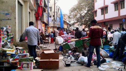 Group of people in market