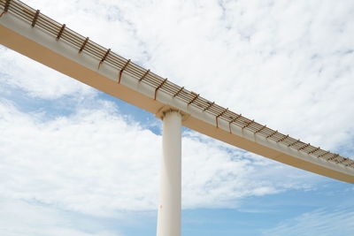 Monorail track against blue sky