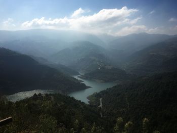 Scenic view of mountains against sky