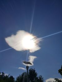 Low angle view of vapor trail in sky