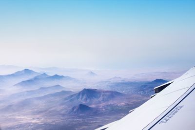 Aerial view of landscape against clear sky