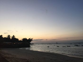 Scenic view of sea at sunset