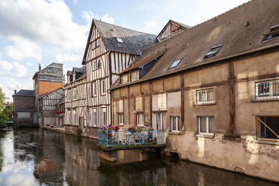 Half-timbered houses in a small old town in the north of france. smart holidays concept