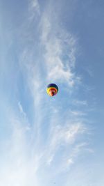 Low angle view of hot air balloon against sky