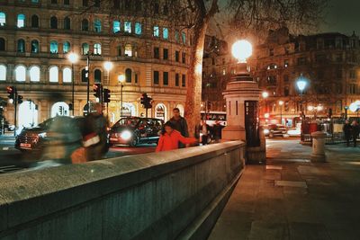 Illuminated city at night