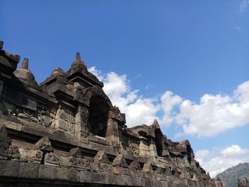 Low angle view of borobudur temple