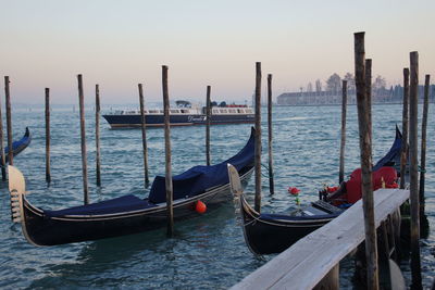 Boats in calm blue sea