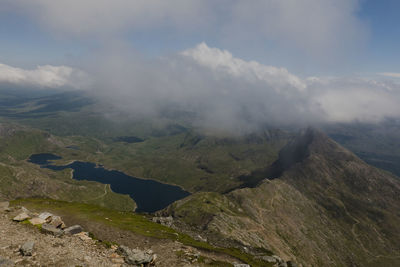 Mount snowdon summit scenic view of mountains against sky