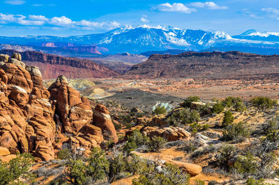 Scenic view of mountains against sky