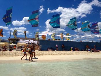 People enjoying at beach