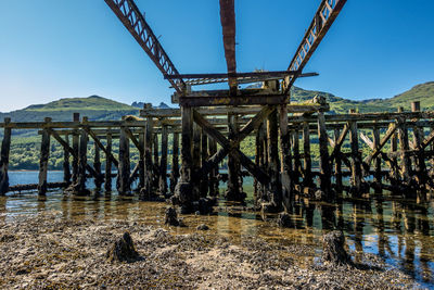 Bridge over river against sky