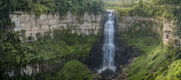 Scenic view of waterfall