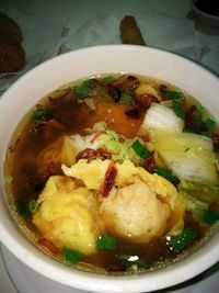 Close-up of soup in bowl