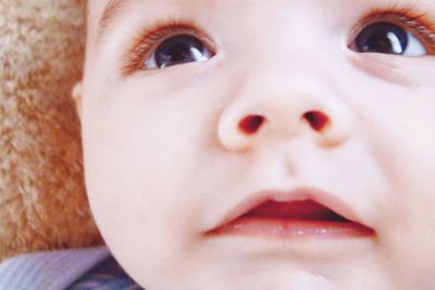 Close-up portrait of cute baby