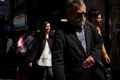 People standing in a city