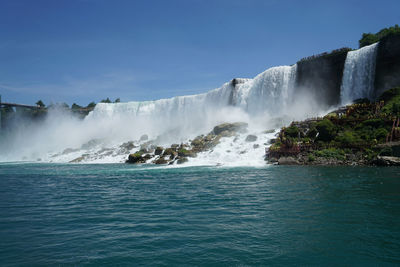 Scenic view of waterfall