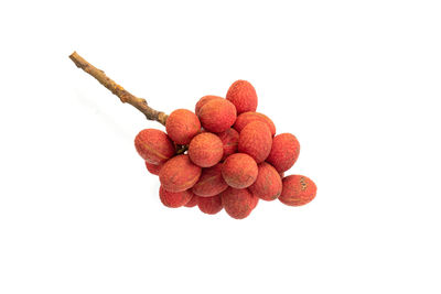 Close-up of strawberry against white background