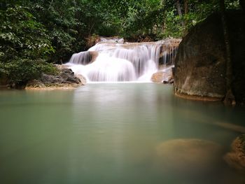 Scenic view of waterfall