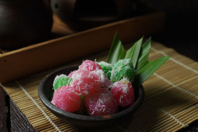 Close-up of food on table