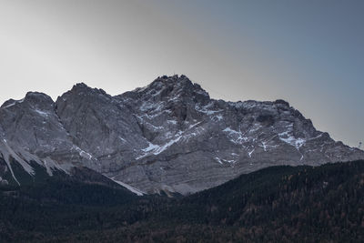 Scenic view of mountains against clear sky