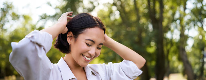 Young woman looking away