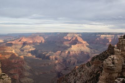 Aerial view of canyon national park against sky