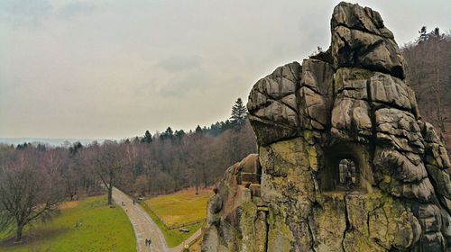 Rock formations on landscape