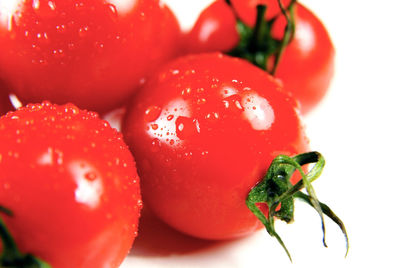 Close-up of red berries on water