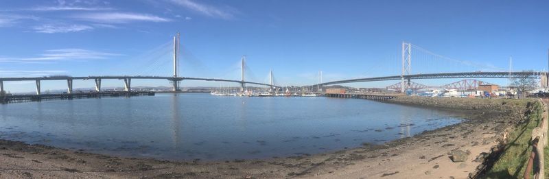 View of suspension bridge against sky