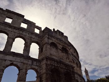 Low angle view of coliseum