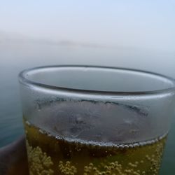 Close-up of beer on table