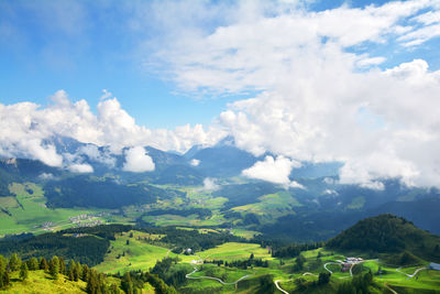 Aerial view of landscape against sky