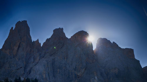 Low angle view of mountain against sky