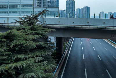 View of bridge and buildings in city