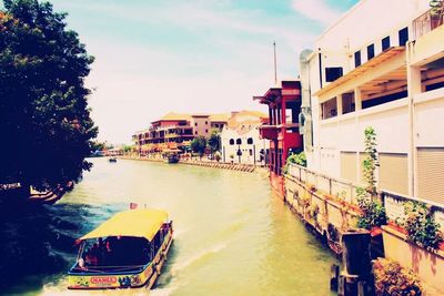 View of canal along buildings