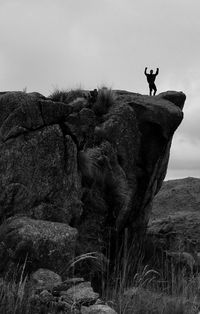 Man standing on ground against clear sky