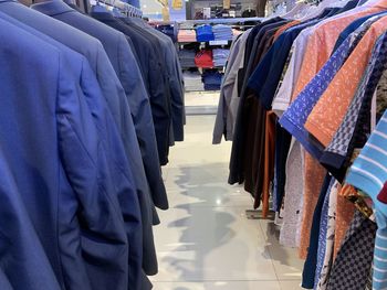 Panoramic view of clothes hanging at store