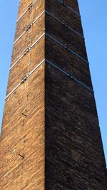Low angle view of skyscraper against clear sky