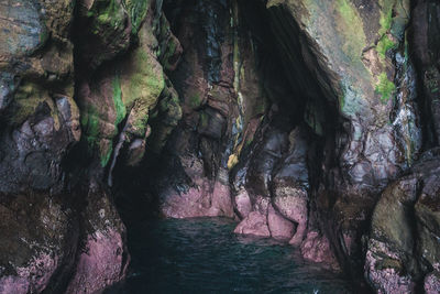 Full frame shot of rock formation in sea