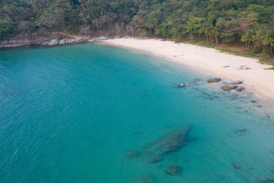 High angle view of beach