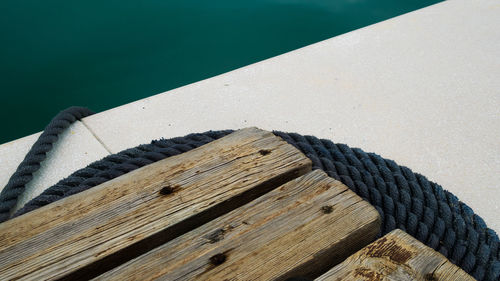 High angle view of pier over sea