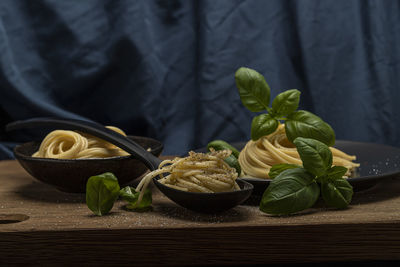 Close-up of food on table