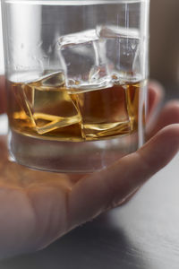 Close-up of beer in glass